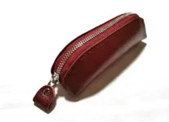 本革　良質　コインケース　小銭入れ　えんじ　赤　ワインレッド