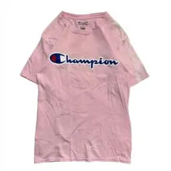 00s チャンピオン ビッグロゴ Tシャツ レディース S ピンク Y2K