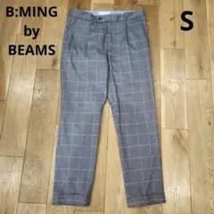 美品✨ B:MING by BEAMS グレー チェック スラックス S