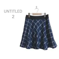 【アンタイトル】　フレアスカート　チェック柄　ひざ丈　清楚かわいい　M相当