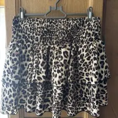 ヒョウ柄 ティアードスカート ミニスカート