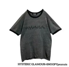 【人気】ヒステリックグラマー　リンガーTシャツ　半袖　ヒスガール　グレー　XL 人気】ヒステリックグラマー リンガーTシャツ 半袖 ヒスガール