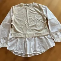hareiro 長袖トップス　シャツ　しまむら　Lサイズ　白　ホワイト　大きめ