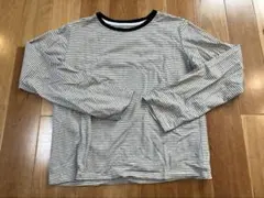 ラジエム　細ボーダー　カットソー　ロンT ベージュ　M