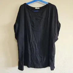GU　黒Tシャツ ドロップショルダー