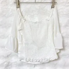 スピンズ ブラウス オフショル フリーサイズ 上品 きれいめ 春夏 フェミニンのサムネイル