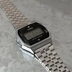 【稼働品】【希少】CASIO A159WAD-1D 天然ダイヤ 互換ベルト付きのサムネイル