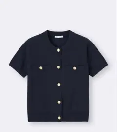 【タグ付き新品未使用❣️】GU メタルボタンカーディガン S ネイビー