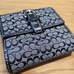 Coach 二つ折り財布 ブラック/グレー