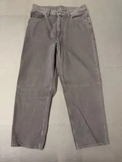 34インチ　ユニクロ　ワイドストレートジーンズ ブラック