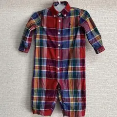 ラルフローレン　チェックシャツ　ロンパース