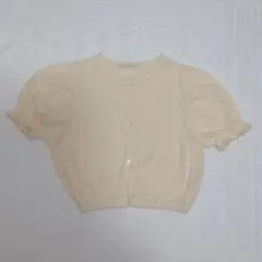 パフスリーブカーディガン monbebe ハートジャガード 海外子供服 70cm