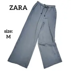 ZARA イージーパンツ ワイドレッグ スウェット M ゴムウエスト 裏起毛
