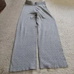 JEANASiS グレー幾何学模様 ワイドパンツ