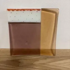 作家 ガラス作家 角皿 四角皿 プレート ナンバー グリーン×キミドリ