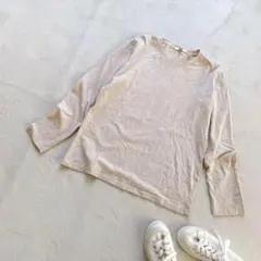 メンズ　ロンT UNIQLO ユニクロ　オフホワイト　ベージュ 長袖　M