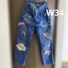 ✓90s NBA 公式 UNK ビッグワッペン デニムパンツ W38 - メルカリ