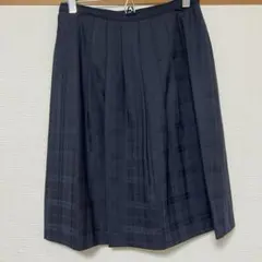 P.S.FA ひざ丈 プリーツスカート 紺 M スーツ オフィスのサムネイル