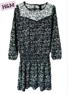 H&M 長袖ワンピース 白黒