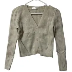 fifth ベージュ Vネック ショート丈カーディガン