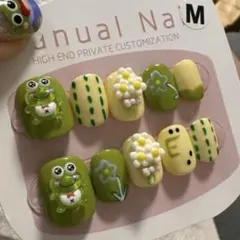 【セツ】 カエル　3Dアートネイルチップ　付け爪(E0311)