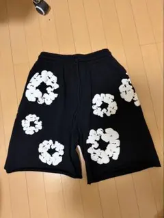 【極美品】デニムティアーズ コットンリース スウェットショーツ 黒 S 極美品】デニムティアーズ コットンリース スウェットショーツ 黒 S