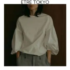 23AW ETRE TOKYO　バルーンスリーブクルーネックブラウス　洗える　白のサムネイル