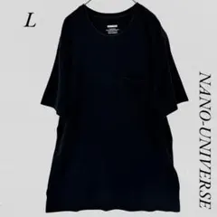 ナノユニバース　nano universe Tシャツ　L　ブラック　黒　半袖