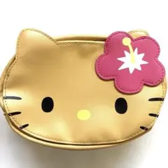 【新品】日焼けキティ ハローキティ　ポーチ フェイスポーチ　ハイビスカス