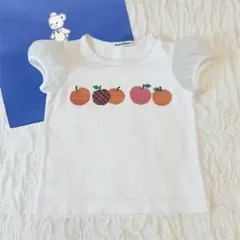 【美品】ファミリア♡りんごTシャツ/90/100/半袖/パフスリーブ/夏秋のサムネイル
