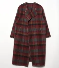 Ungrid　ノーカラーコート　チェック柄