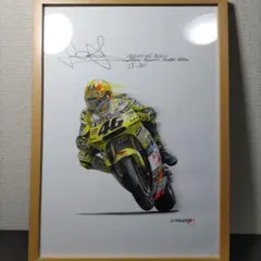 【美品】岡本正樹　イラスト　阿部典史　直筆サイン　バイク　YAMAHA 美品】岡本正樹イラスト阿部典史直筆サインバイクYAMAHA