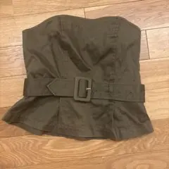 MOUSSY ベルト付き ビスチェ カーキ