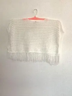 白フリンジ☆トップス