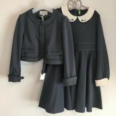 【美品】組曲　刺繍襟アンサンブル　130