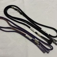 手組紐紫と黒の帯締め 2本セット