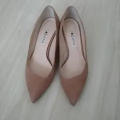 DIANA ピンクベージュ スエード パンプス 中ヒール
