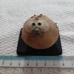 ふくろう型陶器置物 黒い台座付き