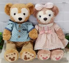 ダッフィー&シェリーメイSサイズ　ハンドメイドコスチューム　ドット柄ペアセット