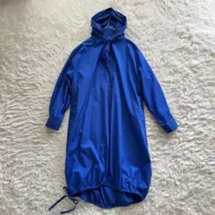 美品✨ミズイロインド フード付きシャツワンピース ブルー 日本製