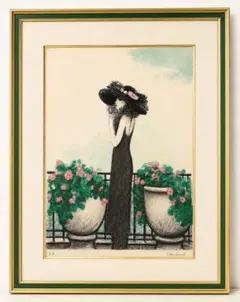 シャガール、【窓辺のイダ】、画集画、新品高級額 額装付、状態良好 シャガール、【窓辺のイダ】、画集画、新品高級額 額装付、状態良好