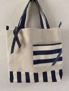 リメイク風 トートバッグ ストライプのサムネイル