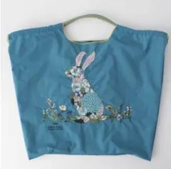 SUPER HAKKA×Ball&Chain 花うさぎ刺繍【Ｌ】ブルー