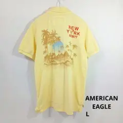 AMERICAN EAGLE ポロシャツ L イエロー バックプリントのサムネイル