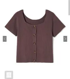 GRL グレイル フロントボタンリブニットトップス