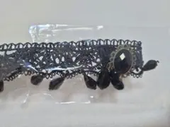 黒のレースチョーカー ビーズ付き