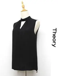 B583/美品 Theory スリーブレスシャツ パウダークレープ セミロング 