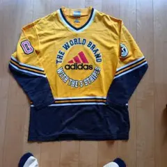 ヴィンテージadidas Vネック長袖トレーナー