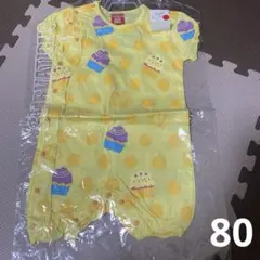 (80)ベビードール　スイーツ柄　半袖　ロンパース