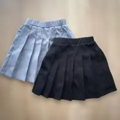 ミニスカート　プリーツスカート　110 ブラック　グレー　ハロウィン